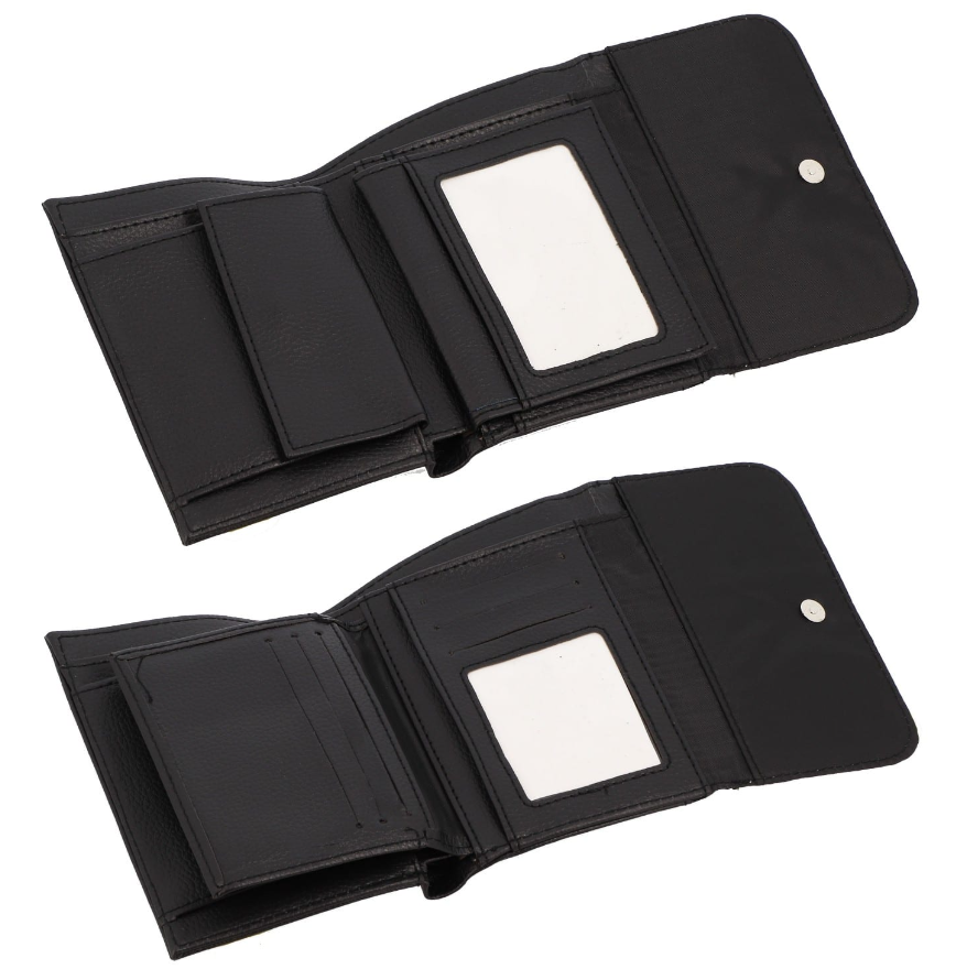 Porte-monnaie simili cuir noir - Dim. 10,3x13,8cm personnalisé