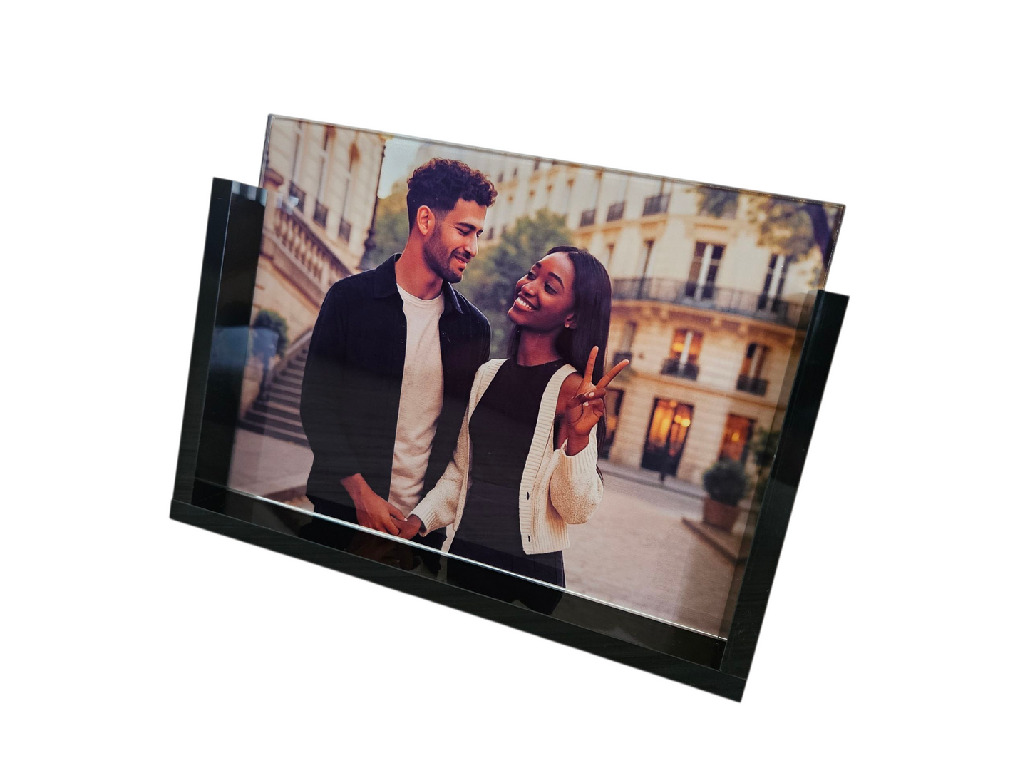 Cadre photo en verre - Format 17.8 x 12.7 x 0.3 cm personnalisé